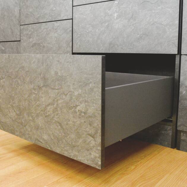 3D-slim panel with opti-motion full extension slide -h167MM