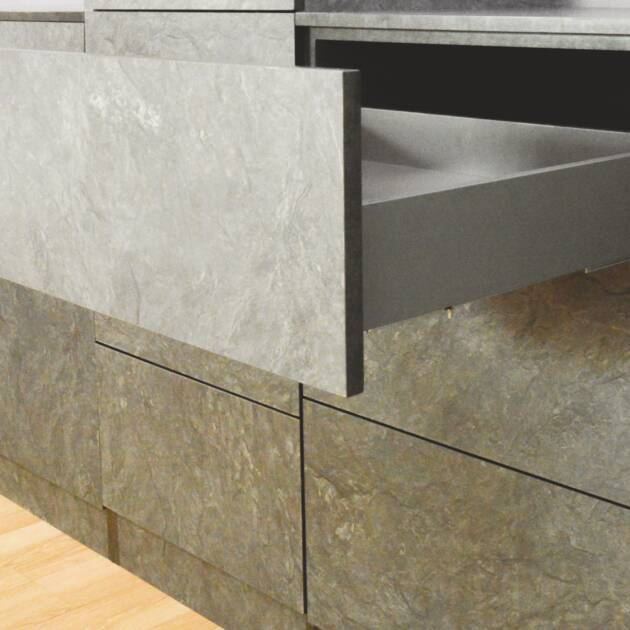 3D-slim panel with opti-motion full extension slide -h84MM