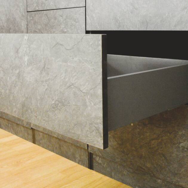 3D-slim panel with opti-motion full extension slide -h128MM