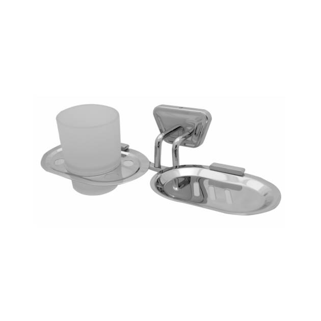 SOAP DISH WITH TUMBLER HOLDER