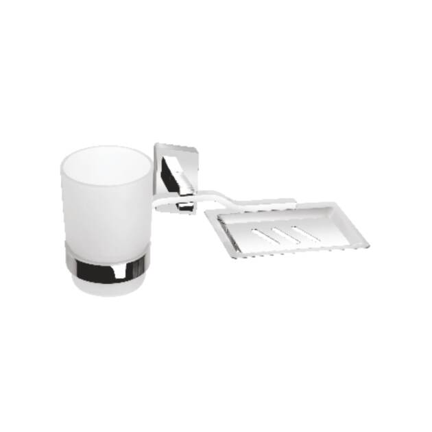 SOAP DISH WITH TUMBLER HOLDER (Glass)